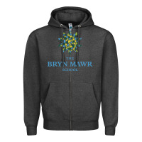 Charcoal Heather bryn mawr school Zipper Hoodie - linhVisuals