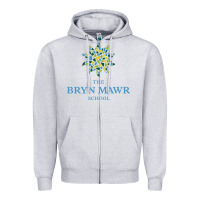 Heather Grey bryn mawr school Zipper Hoodie - linhVisuals