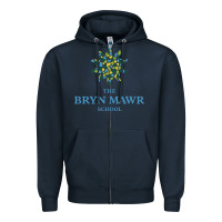 Navy bryn mawr school Zipper Hoodie - linhVisuals