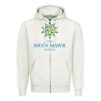 Oatmeal Heather bryn mawr school Zipper Hoodie - linhVisuals