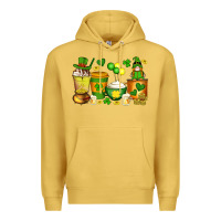 Antique Gold st patrick's day coffee cups with gnome Premium Hoodie - Artiststas
