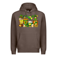 Coffee st patrick's day coffee cups with gnome Premium Hoodie - Artiststas