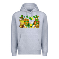 Heather Grey st patrick's day coffee cups with gnome Premium Hoodie - Artiststas