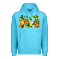 Ocean Blue st patrick's day coffee cups with gnome Premium Hoodie - Artiststas