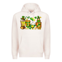 Pale Pink st patrick's day coffee cups with gnome Premium Hoodie - Artiststas