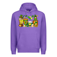 Purple st patrick's day coffee cups with gnome Premium Hoodie - Artiststas