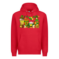 Red st patrick's day coffee cups with gnome Premium Hoodie - Artiststas