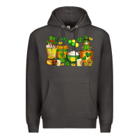 Smoke st patrick's day coffee cups with gnome Premium Hoodie - Artiststas