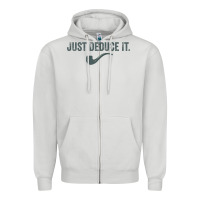 Dove Grey just deduce it funny sherlock holmes detective raglan baseball tee Zipper Hoodie - linhVisuals
