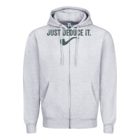 Heather Grey just deduce it funny sherlock holmes detective raglan baseball tee Zipper Hoodie - linhVisuals
