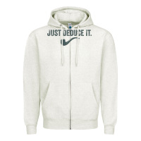 Oatmeal Heather just deduce it funny sherlock holmes detective raglan baseball tee Zipper Hoodie - linhVisuals
