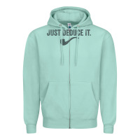 Seafoam just deduce it funny sherlock holmes detective raglan baseball tee Zipper Hoodie - linhVisuals