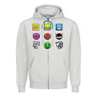 Dove Grey geometry dash insane Zipper Hoodie - linhVisuals