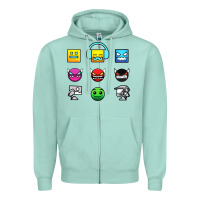 Seafoam geometry dash insane Zipper Hoodie - linhVisuals