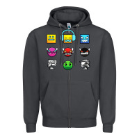 Smoke geometry dash insane Zipper Hoodie - linhVisuals