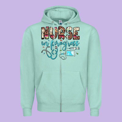 Nurse In Progress Zipper Hoodie Designed By Jahusdesignshop