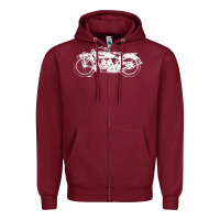 Burgundy indian scout motorcycle Zipper Hoodie - linhVisuals