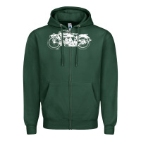 Sports Green indian scout motorcycle Zipper Hoodie - linhVisuals