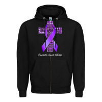 Black pancreatic cancer t shirtfaith hope love pancreatic cancer warrior t s Zipper Hoodie - linhVisuals