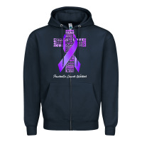 Navy pancreatic cancer t shirtfaith hope love pancreatic cancer warrior t s Zipper Hoodie - linhVisuals