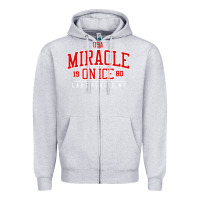 Heather Grey miracle on ice Zipper Hoodie - linhVisuals