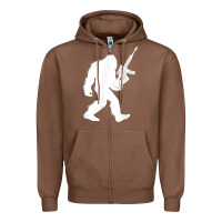 Chestnut bigfoot with rifle sasquatch 2nd amendment gun t shirt Zipper Hoodie - linhVisuals