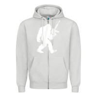 Dove Grey bigfoot with rifle sasquatch 2nd amendment gun t shirt Zipper Hoodie - linhVisuals