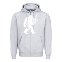 Heather Grey bigfoot with rifle sasquatch 2nd amendment gun t shirt Zipper Hoodie - linhVisuals