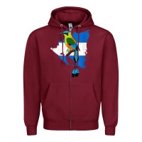 Burgundy nicaragua guardabarranco, nicaragua t shirt Zipper Hoodie - linhVisuals