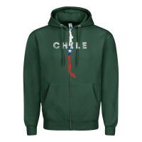 Sports Green chilean map and flag   distressed chile souvenir t shirt Zipper Hoodie - linhVisuals