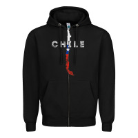 Black chilean map and flag   distressed chile souvenir t shirt Zipper Hoodie - linhVisuals