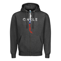 Charcoal Heather chilean map and flag   distressed chile souvenir t shirt Zipper Hoodie - linhVisuals