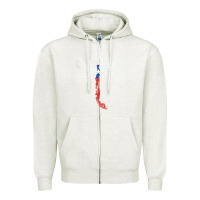 Oatmeal Heather chilean map and flag   distressed chile souvenir t shirt Zipper Hoodie - linhVisuals