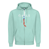 Seafoam chilean map and flag   distressed chile souvenir t shirt Zipper Hoodie - linhVisuals