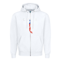 White chilean map and flag   distressed chile souvenir t shirt Zipper Hoodie - linhVisuals