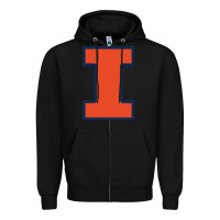 Black illinois Zipper Hoodie - linhVisuals
