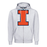 Heather Grey illinois Zipper Hoodie - linhVisuals