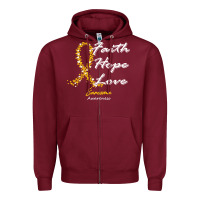 Burgundy sarcoma awareness t  shirt sarcoma awareness faith hope love   in this Zipper Hoodie - linhVisuals