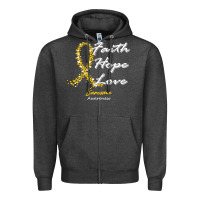 Charcoal Heather sarcoma awareness t  shirt sarcoma awareness faith hope love   in this Zipper Hoodie - linhVisuals