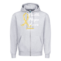 Heather Grey sarcoma awareness t  shirt sarcoma awareness faith hope love   in this Zipper Hoodie - linhVisuals