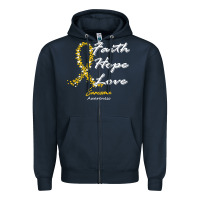 Navy sarcoma awareness t  shirt sarcoma awareness faith hope love   in this Zipper Hoodie - linhVisuals