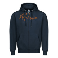 Navy womens melanin for black history v neck t shirt Zipper Hoodie - linhVisuals