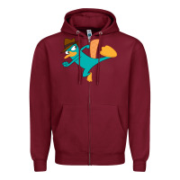 Burgundy perry the platypus Zipper Hoodie - linhVisuals