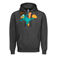 Charcoal Heather perry the platypus Zipper Hoodie - linhVisuals
