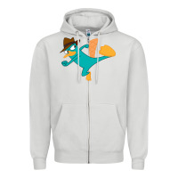 Dove Grey perry the platypus Zipper Hoodie - linhVisuals