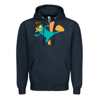 Navy perry the platypus Zipper Hoodie - linhVisuals