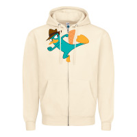 Sandshell perry the platypus Zipper Hoodie - linhVisuals