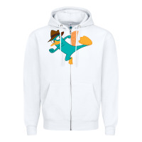 White perry the platypus Zipper Hoodie - linhVisuals