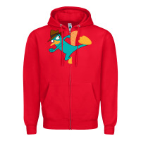 Red perry the platypus Zipper Hoodie - linhVisuals