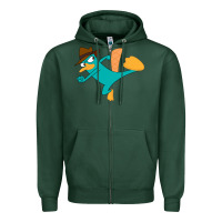 Sports Green perry the platypus Zipper Hoodie - linhVisuals
